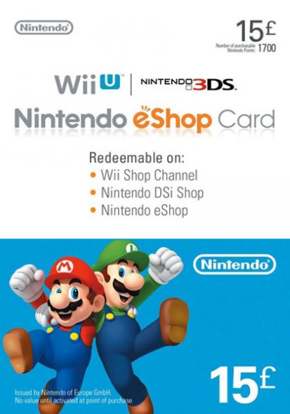 Nintendo 1700 Wii Points Card £15